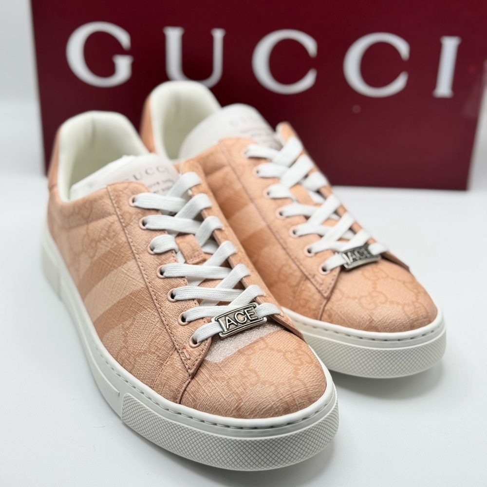 Gucci Pink Womens Ace Sneakers 37.5